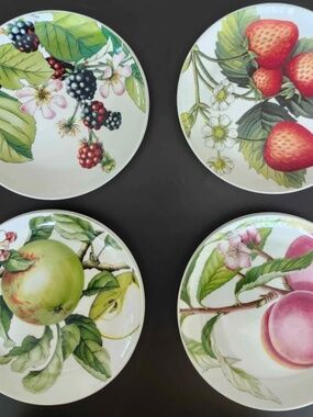 Set of 12 dessert plates - Eden Fruits collection by Portmeirion - NEW